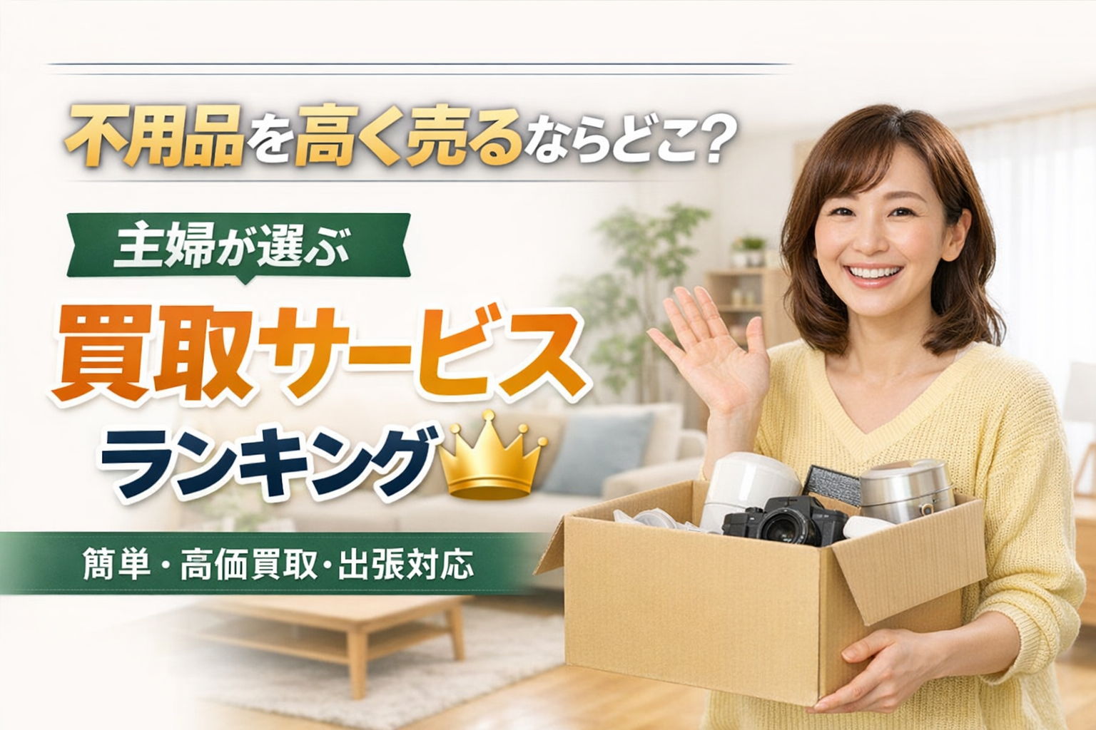 不用品を高く売るならどこ？主婦が選ぶ買取サービスランキング【おいくらが人気No.1】
